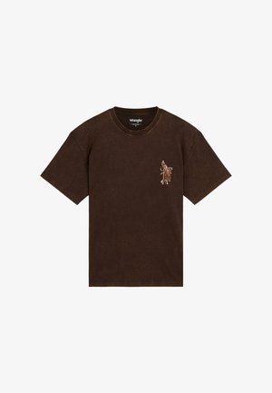 Wrangler, VINTAGE TEE - Print T-shirt - chocolate torte