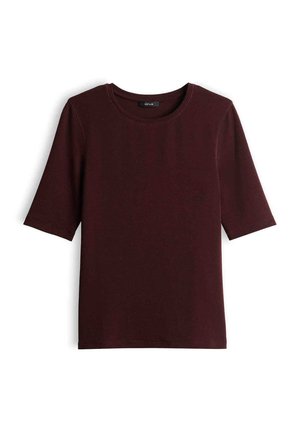 OPUS, SLIM MELANGE FIT - T-Shirt basic - cherry jam