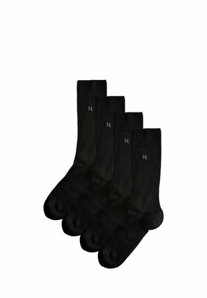 EMBROIDERED 4 PACK - Sokken - black