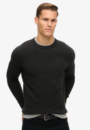 TEXTURED CREW - Neule - raven black heather