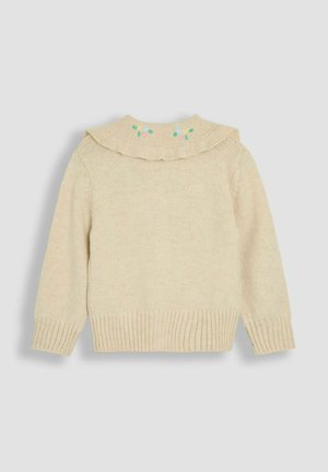 JoJo Maman Bébé REGULAR FIT-FRILL EMBROIDERED COLLAR - Chaqueta de punto - natural