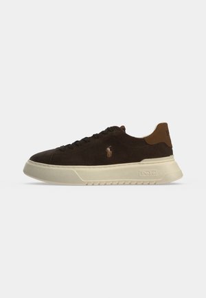 Polo Ralph Lauren, RLITE COURT SUEDE SNEAKER - Маратонки - dark chocolate/tan