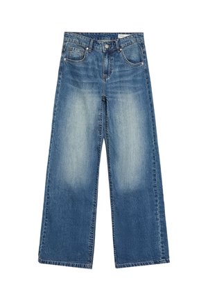 Bershka, EMBROIDERED BAGGY JEANS - Jean baggy - light blue