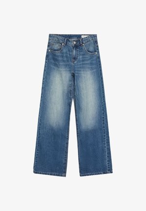 Bershka, EMBROIDERED BAGGY JEANS - Jean baggy - light blue