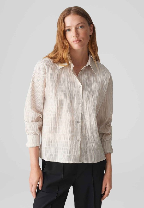 LANGARM FINNEA - Hemdbluse - soft oat
