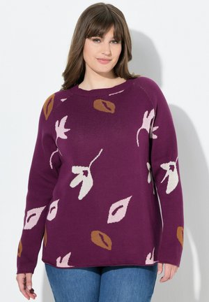 LEAF PATTERN LONG SLEEVE - Svetr - forest berry