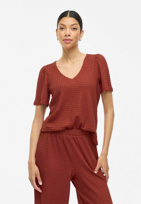 MIT KURZEN ÄRMELN VIGRY V-AUSSCHNITT - Bluse