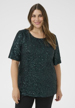 LAILA SS - Bluză - dark green sequin