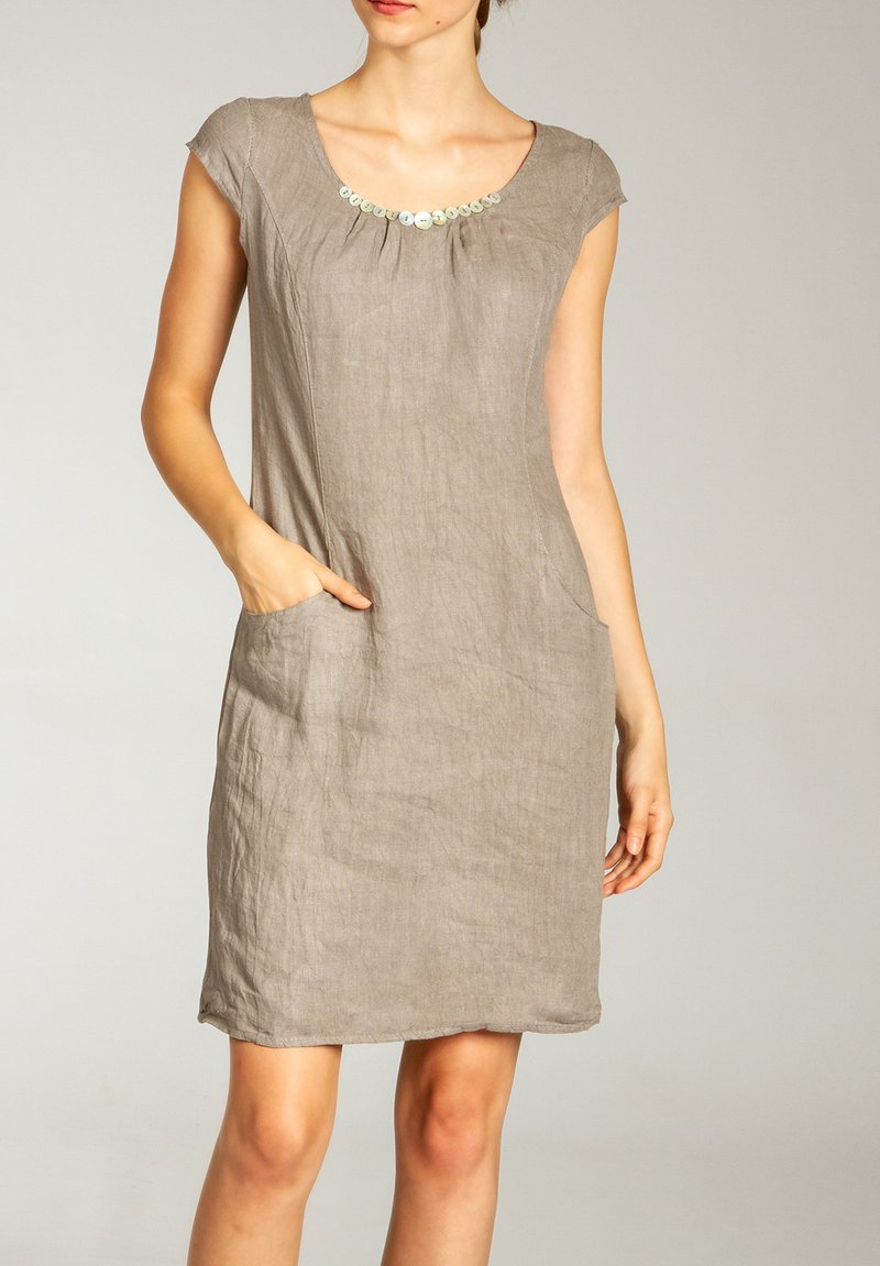 Damen Kleider | Caspar Etuikleidtaupe - TG56169 Damen Kleider | Caspar Etuikleidtaupe - TG56169