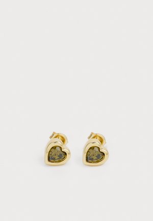 HEART STUD EARRINGS - Boucles d'oreilles - gold-coloured/green