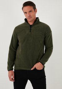REGULAR FIT - Fleecepullover - khaki