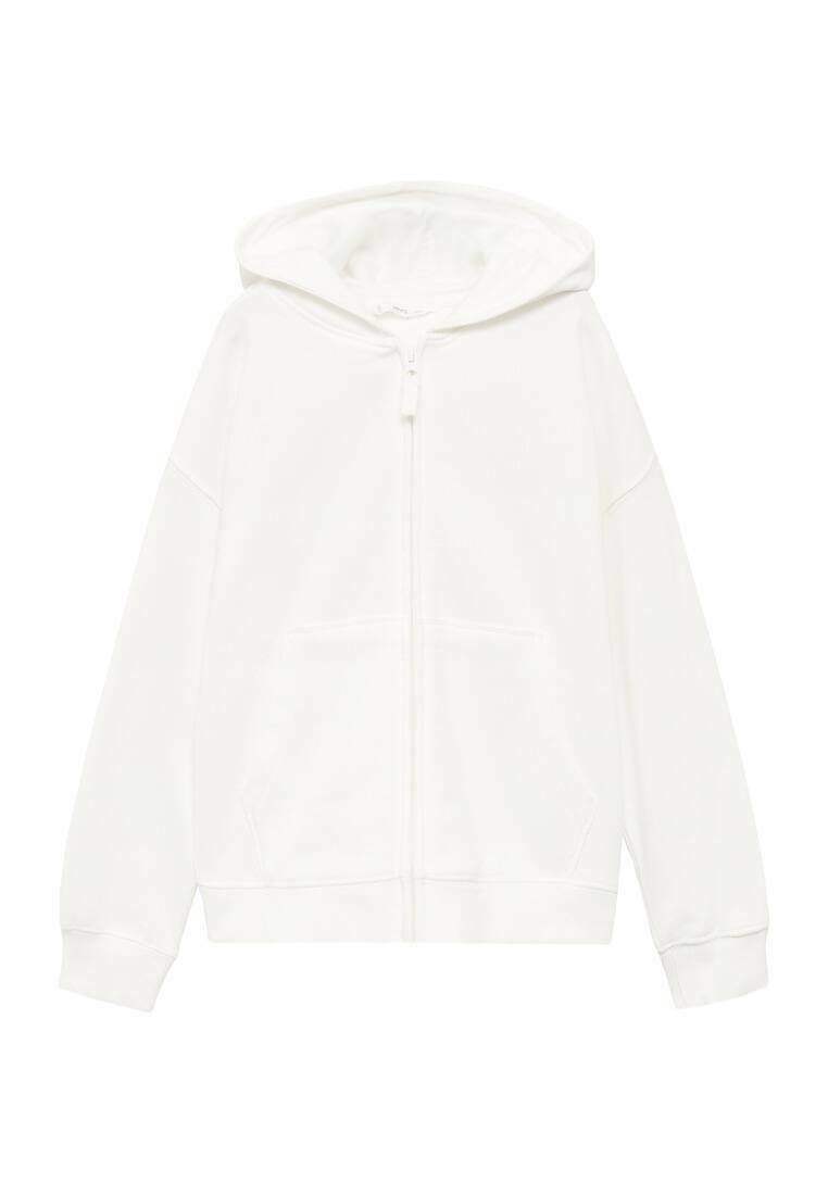 Kids Plain White Zip Up Jacket Mango Kids Zip-up Sweatshirt White