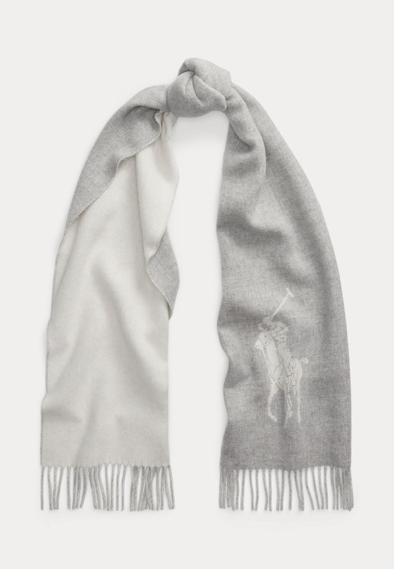 Polo Ralph Lauren BIG PONY WOOL SCARF - Šal - fawn grey heather/cream