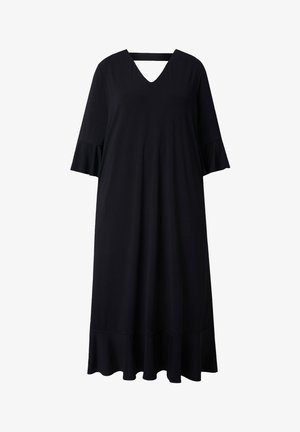 Ulla Popken, BACK CUTOUT FLOUNCE PANEL DRESS - Žerzejové šaty - black