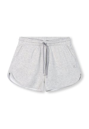 Pantalones cortos de algodón gris con cintura elástica y cordón. Cuenta con dos bolsillos laterales y dobladillos curvados para facilitar el movimiento.