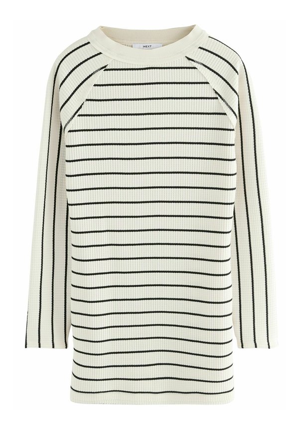 REGULAR FIT - TEXTURED WAFFLE - Strickkleid - monochrome stripe
