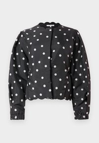 QUILTED DOTS VOLUMINOUS SLEEVE JACKET - Lengva striukė - black