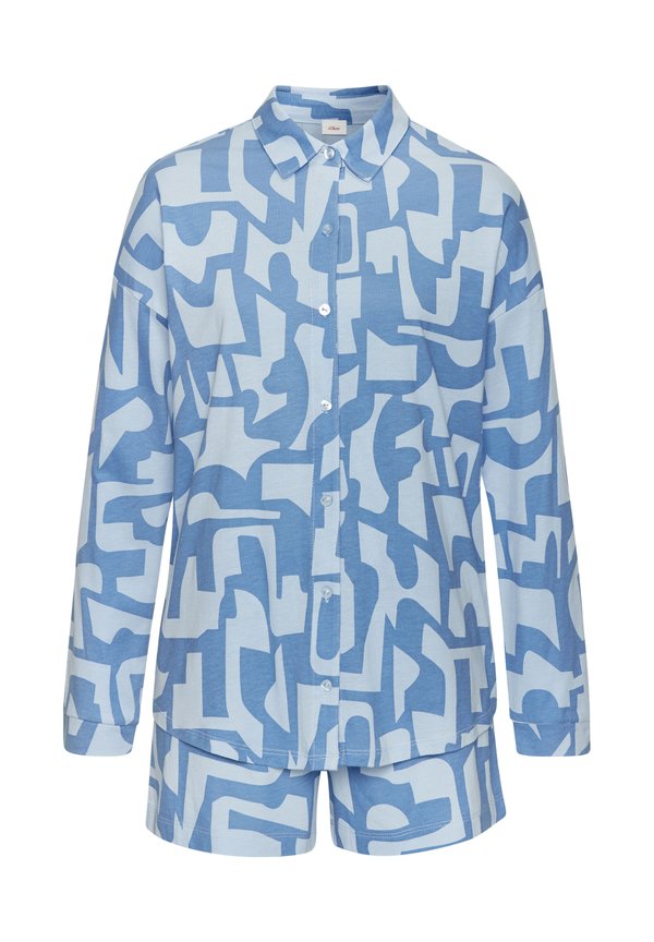 SET - Pyjama - hellblau blau gemustert