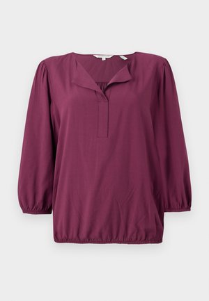 TOM TAILOR WITH V-NECK - Bluză - bordeaux red
