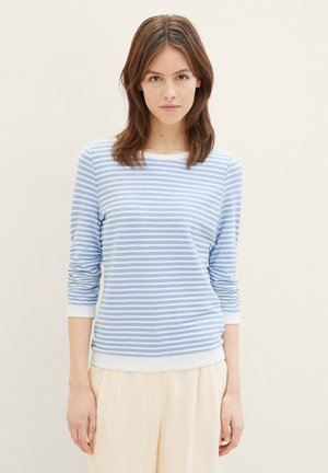 TOM TAILOR DENIM Sweater - hellblau weiß