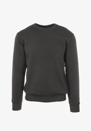 Felpa nera realizzata in misto cotone, con scollatura a girocollo, maniche lunghe, polsini a costina e una vestibilità rilassata. Colore uniforme senza motivi.