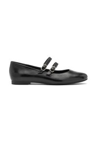 Ankle strap ballet pumps - black
