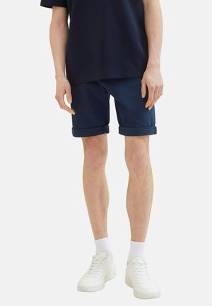 MIT GÜRTEL - Shorts - navy mini houndstooth