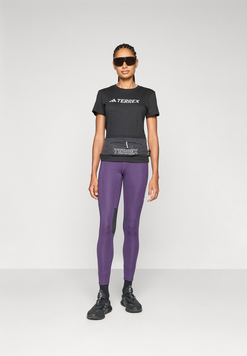 Legging Zara Gris à Carreaux Avec Liserés Violet - Taille S - Style Jegging - Occasion Très Bon état