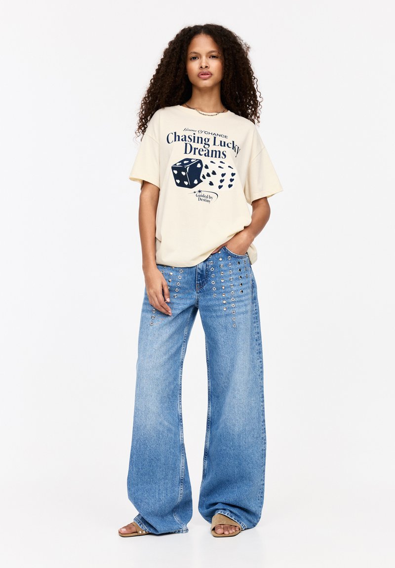 PULL&BEAR - T-shirt imprimé - beige, Agrandir