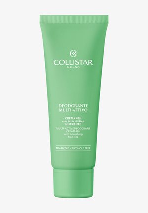 Grøn tube med Collistar Milano multi-aktiv deodorantcreme med nærende riskmilk, 48 timers beskyttelse og alkohol-fri formel.