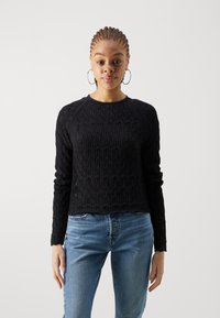 Vero Moda - VMNEWFABIENNE O NECK - Strickpullover - black Thumbnail-Bild 1