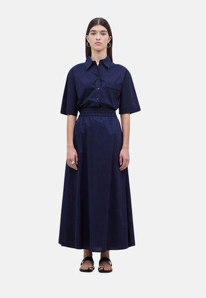 LARGA - Falda larga - azul oscuro