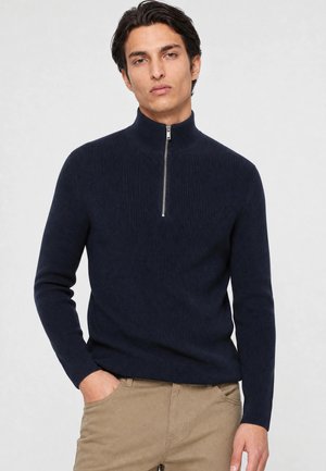 Lindbergh, HALF ZIP RIB KNIT - Strickpullover - navy
