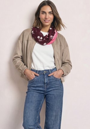 Street One, LOOP-SCHAL MIT FLORALEM MUSTER - Écharpe tube - rustic rouge