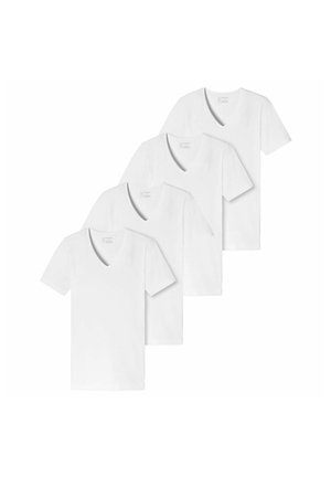 Schiesser V-AUSSCHNITT KURZARM UNI 4ER PACK - Unterhemd/-shirt - weiß