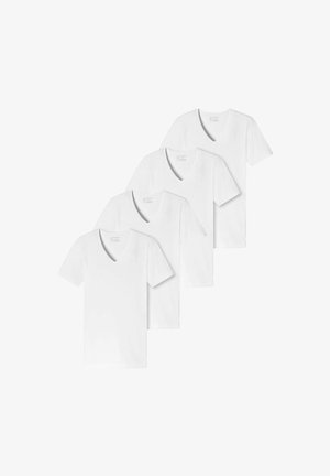 Schiesser V-AUSSCHNITT KURZARM UNI 4ER PACK - Unterhemd/-shirt - weiß