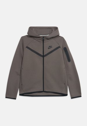 Nike Sportswear, G NSW TCH FLC HD FZ LS - PD - Суитшърт с цип - cave stone/black