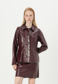 Vero Moda VMLOTTIE PEPLUM JACKET - Imitert skinnjakke - winetasting