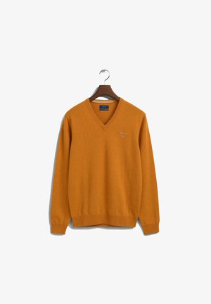 EXTRAFINE V NECK - Jumper - 822 mustard orange