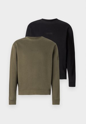JCOPOINT BADGE CREW NECK 2 PACK - Sweatshirt - black/grape leaf