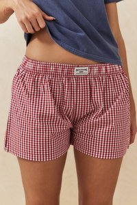 BDG Urban Outfitters GINGHAM BOXER - Šortky - dark red