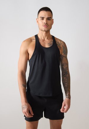 MUSCLE FIT VEST WITH RACER BACK - Top - black