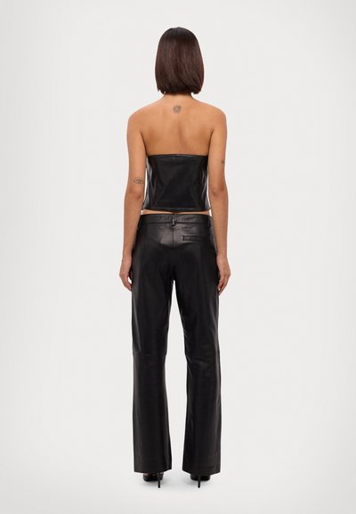 STUDIO ID DISCO PANTS - Kožené kalhoty - black
