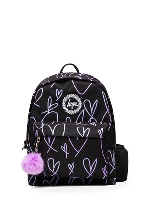 GLITTER SCRIBBLE HEARTS - Koulureppu - black
