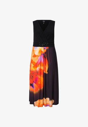 Ulla Popken, FLORAL SLEEVELESS - Vestito lungo - black