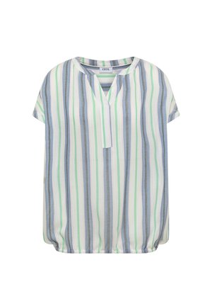 Cecil, KURZARM BLUSE MIT SPLIT NECK UND STREIFEN - Blouse - vanilla white