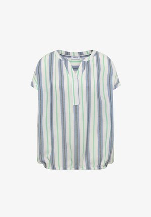 Cecil, KURZARM BLUSE MIT SPLIT NECK UND STREIFEN - Blouse - vanilla white