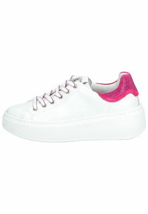 Sneakers basse - skipper bianco velour fuxia