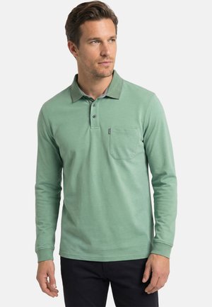 Mand iført lysegrøn langærmet polo med lomme på venstre bryst, stående med afslappede hænder, kiggende let mod højre.