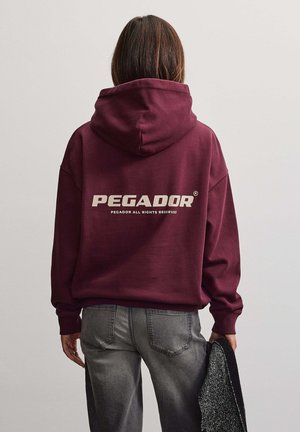 Pegador, ATNA LOGO OVERSIZED HOODIE - Hoodie - washed dark red cream